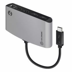 ALOGIC ThunderBolt 3 Dual HDMI PORTABLE Docking Station with 4K - Space Grey- 2 x USB-A [1X USB 3.1 1x USB 2.0] 1 x Gigabit Ethernet 2 x HDMI 4K @60Hz 
