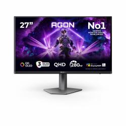 AOC AGON PRO AG276QZD2 computer monitor 67.3 cm [26.5"] 2560 x 1440 pixels Quad HD QD-OLED Black, Grey 