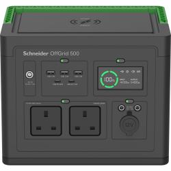 APC SE OffGrid Portable Power Station 500 - Li-Ion battery, LCD, 2x UK outlets, 3x USB-A, 2x USB-C, 3x 12V, wireless charger 