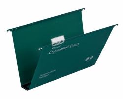 Acco Rexel Crystalfile Extra Foolscap Suspension File 50mm Green [25] 