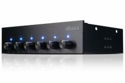 Akasa AK-FC-08BKV2 fan speed controller 6 channels Black 