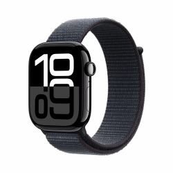 Apple Watch Series 10 GPS + Cellular 46mm Jet Black Aluminium Case with Ink Sport Loop 