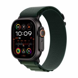 Apple Watch Ultra 2 GPS + Cellular 49mm Black Titanium Case with Dark Green Alpine Loop - Small 