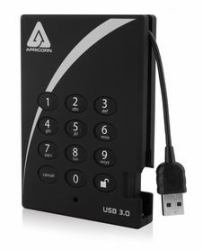 Apricorn Aegis Padlock Fortress 1TB external hard drive 5400 RPM USB Type-A 3.2 Gen 1 [3.1 Gen 1] Black 