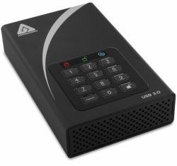 Apricorn Aegis Padlock DT external hard drive 12 TB USB Type-B 2.0/3.2 Gen 1 [3.1 Gen 1] Black 