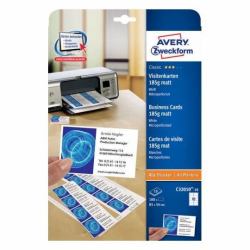 Avery C32010-10 business card Laser/Inkjet Cardboard White 100 pc[s] 