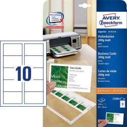Avery C32011-25 non-adhesive label 250 pc[s] White Rectangle 