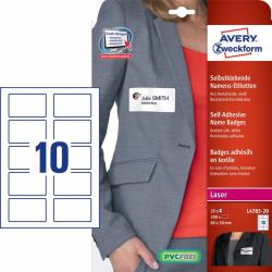 Avery L4785-20 self-adhesive label Rounded rectangle Removable White 200 pc[s] 