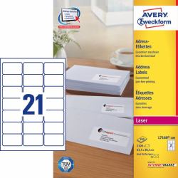 Avery L7160-100 self-adhesive label Rounded rectangle Permanent White 2100 pc[s] 