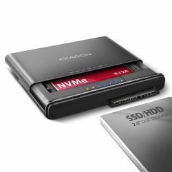 Axagon ADSA-CC USB-C 10Gbps - NVMe M.2 SSD & SATA 2.5/3.5 SSD/HDD CLONE MASTER 2 - Digital/Daten - NVMe USB 3.2 Gen 2 [3.1 Gen 2] Type-C Black 