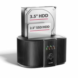Axagon ADSA-SC USB-C 5Gbps Dual SATA 6G 2.5"/3.5" SSD/HDD Docking and Cloning Station 
