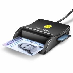 Axagon CRE-SM3SD USB Smart card & SD/microSD/SIM Flat smart card reader Indoor USB 2.0 Black 