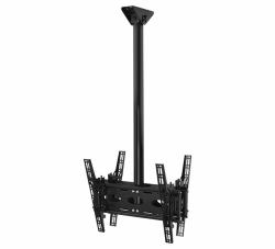 B-Tech Back-to-Back Universal Flat Screen Ceiling Mount with Tilt [VESA 400] - 1.5m Ø50mm Pole 