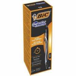 BIC Gel-ocity Quick Dry Black Clip-on retractable ballpoint pen Medium 12 pc[s] 