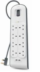 Belkin BSV804AF2M surge protector White 8 AC outlet[s] 2 m 