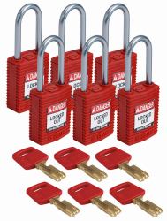 Brady SafeKey Compact Nylon Lockout - Padlocks with Alumium Shackle