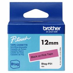 Brother BTAG-P31 label-making tape Black on pink 