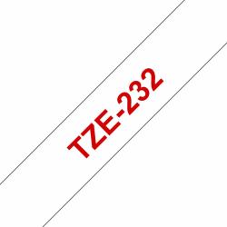 Brother TZE-232 label-making tape Red on white 