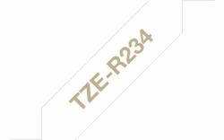 Brother TZE-R234 label-making tape Gold on white 