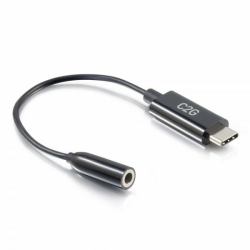 C2G 54426 mobile phone cable Black 0.09 m USB-C 3.5 mm 