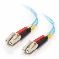 C2G 2m LC-LC 10Gb 50/125 OM3 Duplex Multimode PVC Fibre Optic Cable [LSZH] - Aqua 