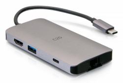 C2G USB-C 8-in-1 Mini Dock with HDMI, 2x USB-A, Ethernet, SD Card Reader, and USB-C Power Delivery up to 100W - 4K 30Hz 