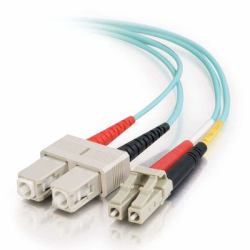 C2G 2m SC-SC 10Gb 50/125 OM3 Duplex Multimode PVC Fibre Optic Cable [LSZH] - Aqua 
