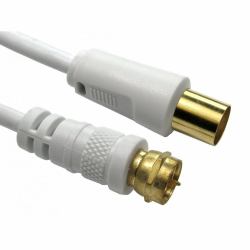 Cables Direct 2-FM-9M-02 coaxial cable 3C-2V 2 m TV F White 