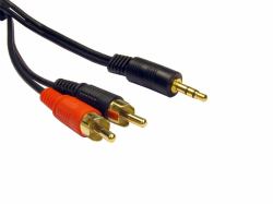 Cables Direct 2TR-301-05 audio cable 0.5 m 3.5mm 2 x RCA Black 