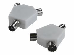 Cables Direct 9.5MM 1 MALE-2 FEMALE ADAPTOR WHITE Cable splitter 