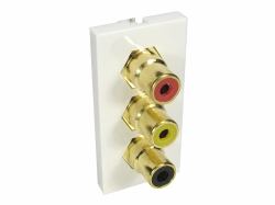 Cables Direct AV-MOD3RCA socket-outlet 3 x RCA White 