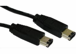 Cables Direct 1m, firewire 6 Pin 6-p Black 