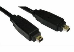 Cables Direct 1m, firewire 4pin 4-p Black 