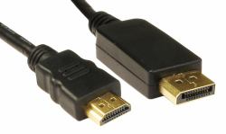 Cables Direct Display Port/HDMI, 3m DisplayPort Black 