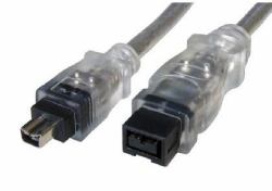 Cables Direct IEEE-103 FireWire cable 3 m 9-p 4-p Black, Transparent 