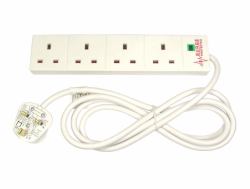 Cables Direct RB-02M04SPD surge protector 4 AC outlet[s] White 2 m 