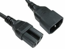 Cables Direct RB-255-MF1 power cable Black 1 m C14 coupler C15 coupler 