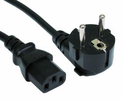 Cables Direct 1.8m Euro Mains Lead - IEC [C13] Black C13 coupler 