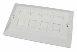 Cables Direct Dual Cat6 Faceplate 4 Port outlet box White 