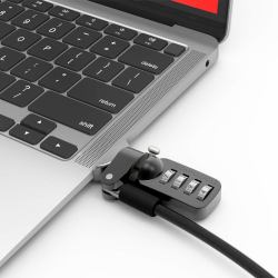 Compulocks Ledge Lock Adapter for MacBook Air 13" M1 with Combination Cable Lock Silver 