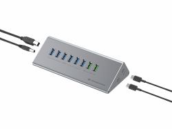 Conceptronic HUBBIES18G 10-in-1 60W USB 3.0 Hub Charger Combo, 2-in-1 USB-C USB-A Cable, USB 3.2 Gen 1 