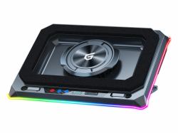 Conceptronic THYIA03B Turbofan Gaming Laptop Cooling Pad with USB Hub, RGB, Sealed Foam, Mobile Holder 