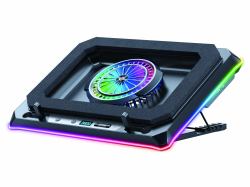 Conceptronic THYIA04B Gaming Laptop Cooling Pad, RGB, Sealed Foam, Mobile Holder 