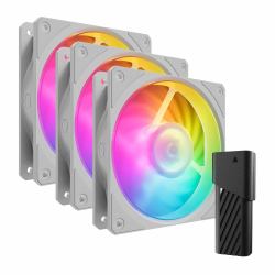 Cooler Master Mobius 120P ARGB White Edition 3-Pack Fan Kit 