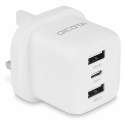 DICOTA D32070 mobile device charger Laptop, Smartphone White AC Fast charging Indoor 