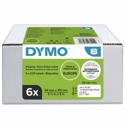 DYMO Authentic LabelWriter Large Shipping Labels/Name Badges | 54mm x 101mm | 6 Rolls of 220 Easy-Peel Labels [1,320 Count] | Self-Adhesive | for LabelWriter Label Makers 