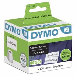 DYMO Authentic LabelWriter Large Shipping Labels/Name Badges | 54 mm x 101 mm | Self-Adhesive | Roll of 220 Easy-Peel Labels | for LabelWriter Label Makers | Made in Europe 
