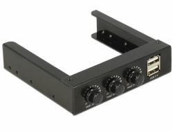 DeLOCK 62714 fan speed controller 3 channels Black 
