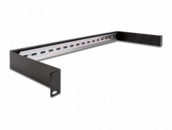 DeLOCK 19? DIN rail Panel 1U black - Warranty: 12M