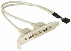 DeLOCK Slotbracket 1x internal USB 5pin > 2x USB2.0 external 
